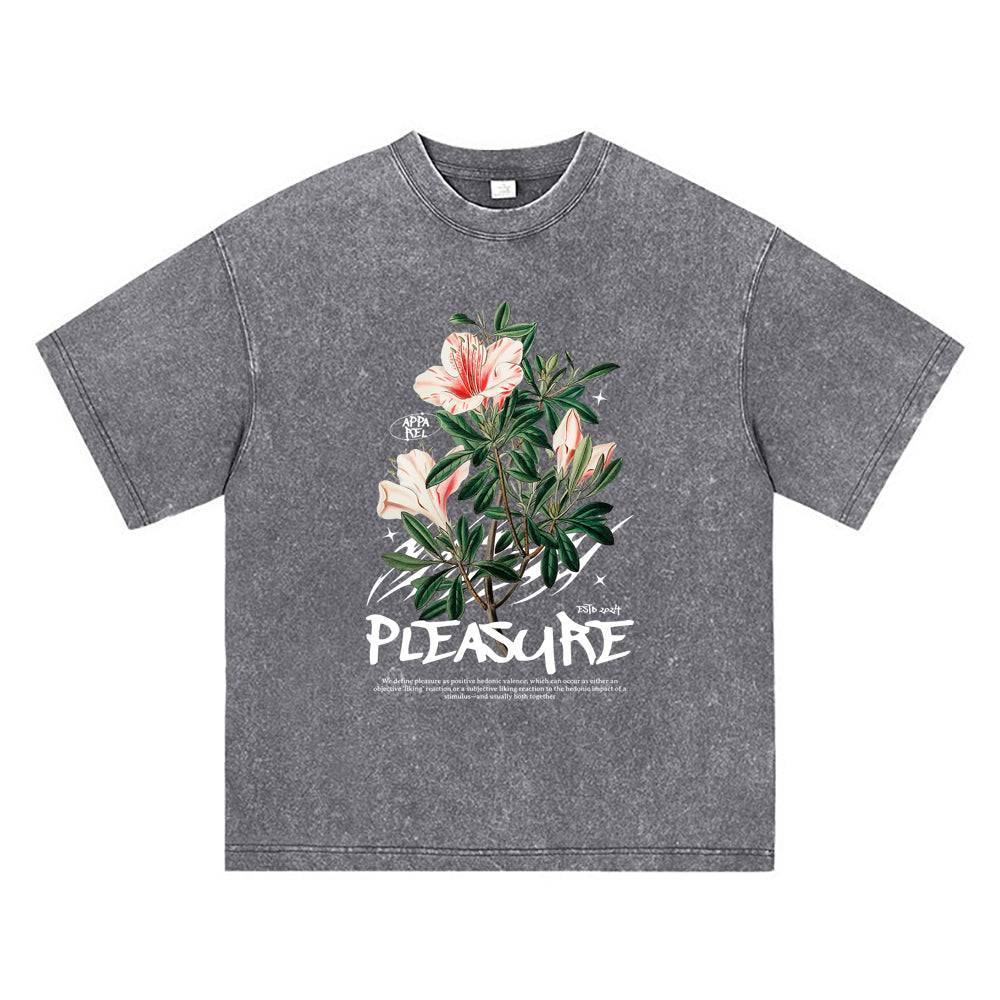 270GSM Heavy Cotton T-SHirt ACID Tees Washed Vintage T-Shirts Pleasure DTG Print TShirts