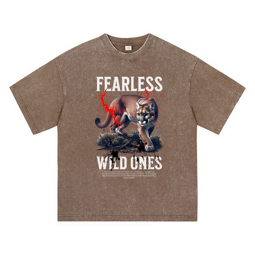 270GSM Heavy Cotton T-SHirt ACID Tees Washed Vintage T-Shirts Fearless Puma DTG Print TShirts