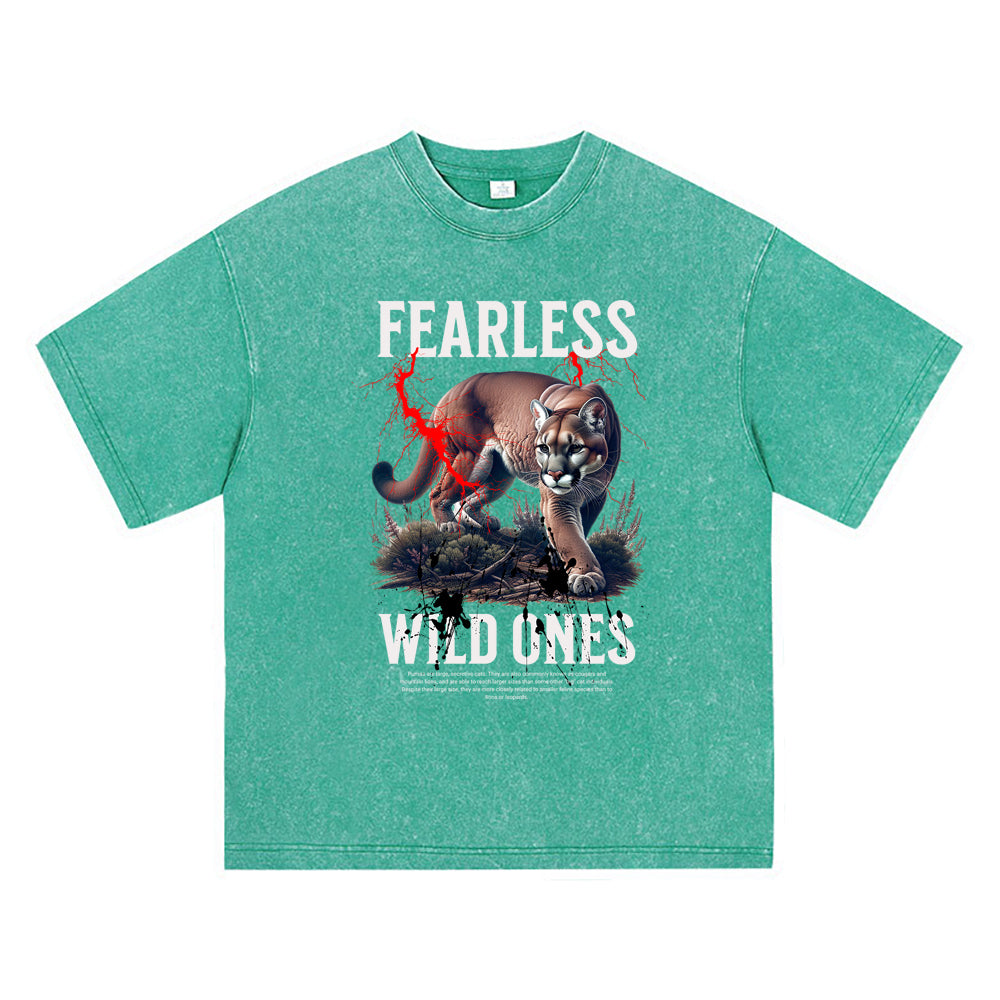 270GSM Heavy Cotton T-SHirt ACID Tees Washed Vintage T-Shirts Fearless Puma DTG Print TShirts